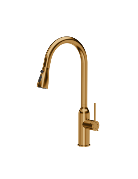 JESSICA Q LINE SteelQ kitchen faucet with pull-out spout and shower function / copper nano PVD - 1
