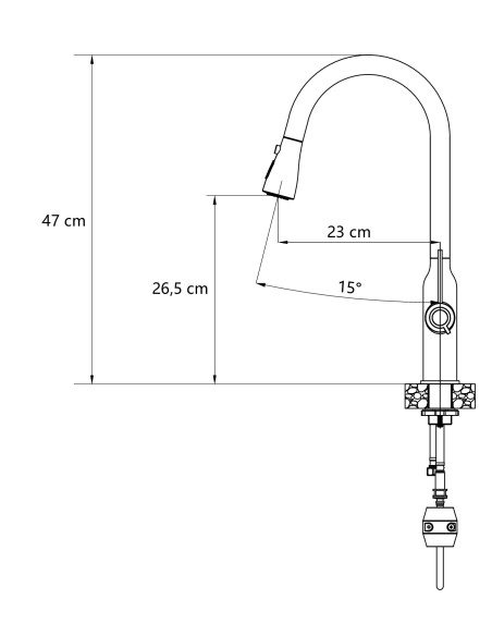 JESSICA Q LINE SteelQ kitchen faucet with pull-out spout and shower function / copper nano PVD - 2