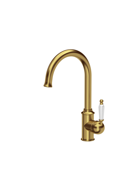 RACHEL SteelQ kitchen faucet with a ceramic finish / gold nano PVD / white ceramics - 1