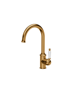RACHEL SteelQ kitchen faucet with a ceramic finish / copper nano PVD/ white ceramics - 1