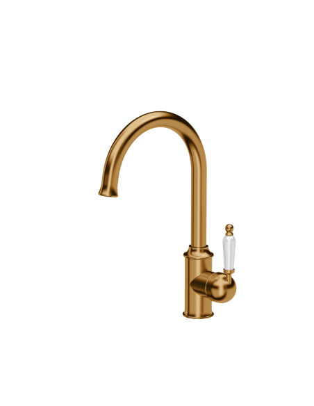RACHEL SteelQ kitchen faucet with a ceramic finish / copper nano PVD/ white ceramics - 1