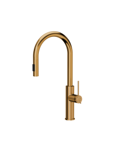 JENNIFER Q LINE SLIM SteelQ kitchen faucet with pull-out spout and shower function / copper nano PVD - 1
