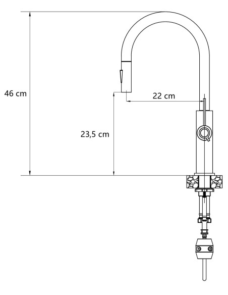 JENNIFER Q LINE SLIM SteelQ kitchen faucet with pull-out spout and shower function / pure carbon mat / copper nano PVD - 2 JENNIFER Q LINE SLIM SteelQ kitchen faucet with pull-out spout and shower function / pure carbon mat / copper nano PVD - 2