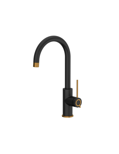 JODIE Q LINE SLIM SteelQ kitchen faucet / pure carbon mat / copper nano PVD - 1