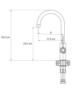 JODIE Q LINE SLIM SteelQ kitchen faucet / pure carbon mat / copper nano PVD - 1 2