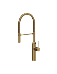 MARILYN Q LINE SteelQ kitchen faucet with a movable spring spout / gold nano PVD - 1