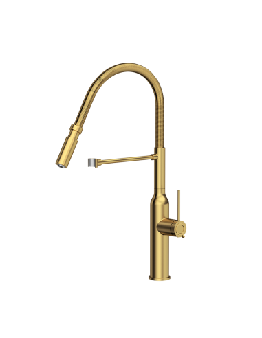 MARILYN Q LINE SteelQ kitchen faucet with a movable spring spout / gold nano PVD - 2