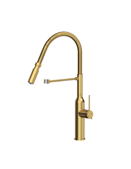 MARILYN Q LINE SteelQ kitchen faucet with a movable spring spout / gold nano PVD - 2