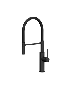 QUADRON GEMMA Q LINE SteelQ kitchen faucet with a movable stretch spout / pure carbon / black hose - 1