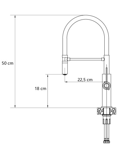 QUADRON GEMMA Q LINE SteelQ kitchen faucet with a movable stretch spout / pure carbon / black hose - 2
