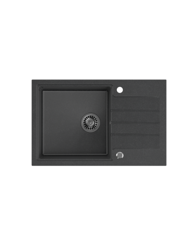 PETER 111 GraniteQ black dotted, with manual siphon and plug - 2