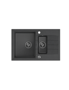 PETER 156 GraniteQ black dotted, with manual siphon and plug - 1 2