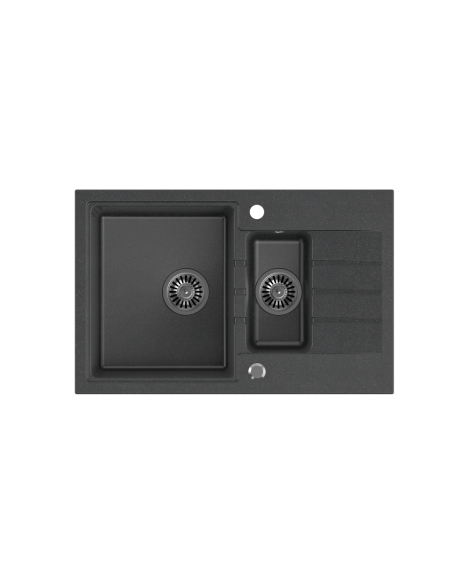 PETER 156 GraniteQ black dotted, with manual siphon and plug - 2