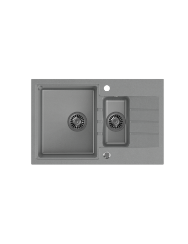 PETER 156 GraniteQ silver stone, with manual siphon and plug - 2