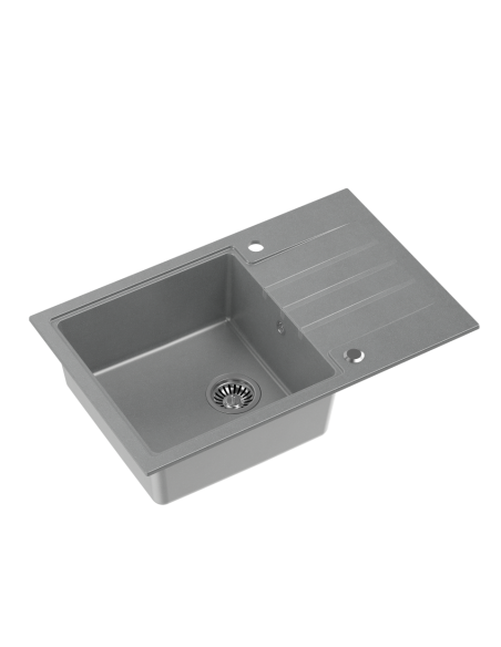 PETER 111 GraniteQ silver stone, with manual siphon and plug - 1