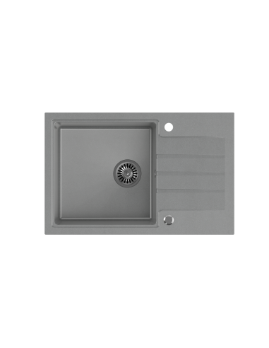 PETER 111 GraniteQ silver stone, with manual siphon and plug - 2