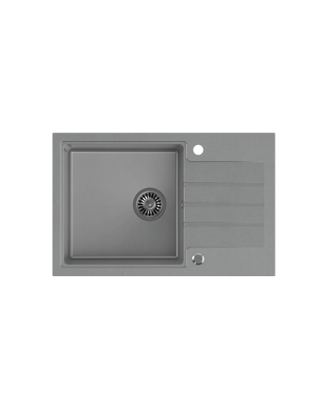 PETER 111 GraniteQ silver stone, with manual siphon and plug - 2