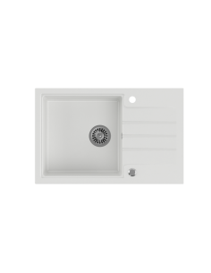 PETER 111 GraniteQ snow white, with manual siphon and plug - 1 2