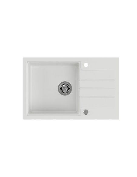 PETER 111 GraniteQ snow white, with manual siphon and plug - 2