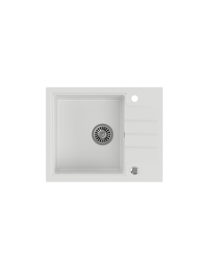 PETER 116 GraniteQ snow white, with manual siphon and plug - 1 2