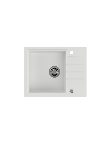 PETER 116 GraniteQ snow white, with manual siphon and plug - 2