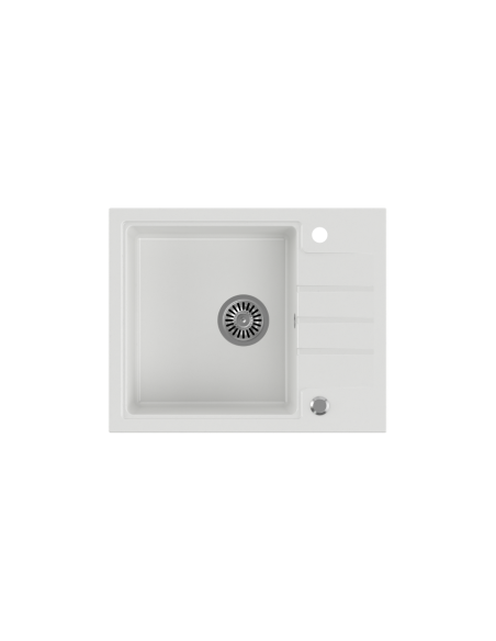 PETER 116 GraniteQ snow white, with manual siphon and plug - 2