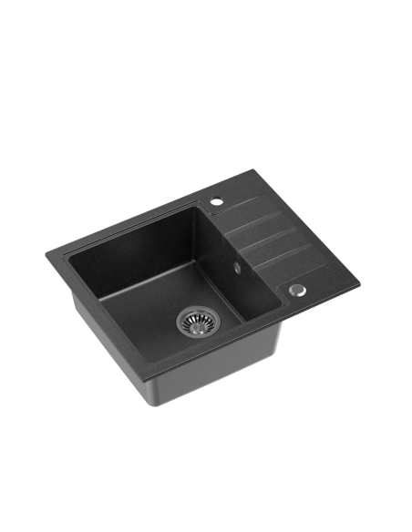 PETER 116 GraniteQ black dotted, with manual siphon and plug - 1