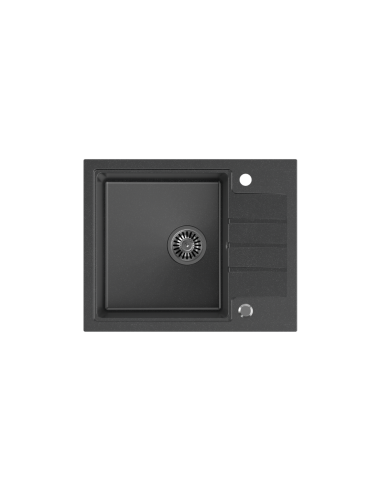 PETER 116 GraniteQ black dotted, with manual siphon and plug - 2