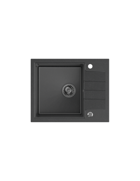 PETER 116 GraniteQ black dotted, with manual siphon and plug - 2