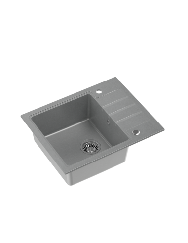 PETER 116 GraniteQ silver stone, with manual siphon and plug - 1