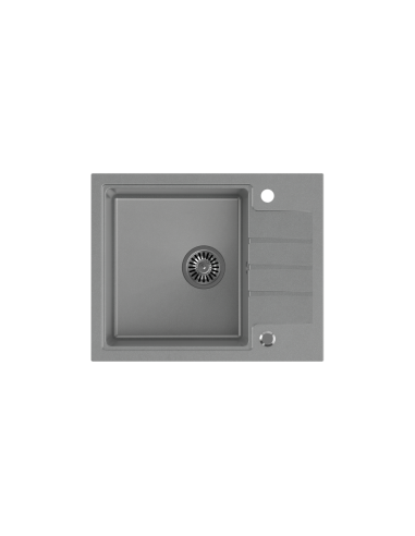 PETER 116 GraniteQ silver stone, with manual siphon and plug - 2