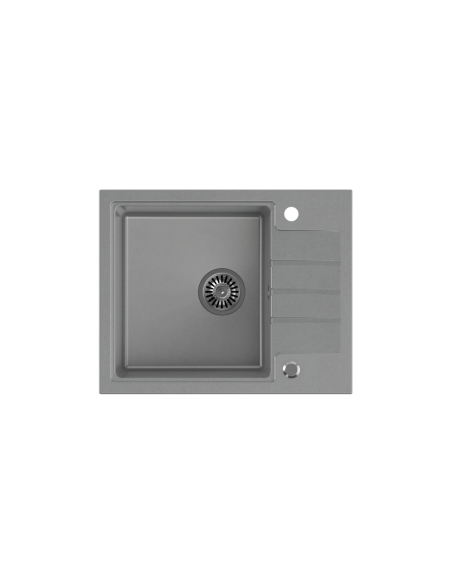 PETER 116 GraniteQ silver stone, with manual siphon and plug - 2