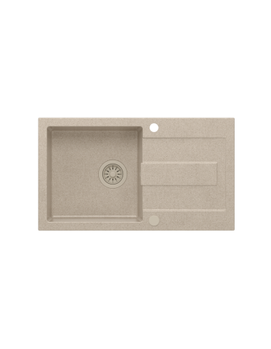 CHRISTIAN 111 Steingran beige, with manual siphon and plug (1 bowl 37x38 cm) - 2