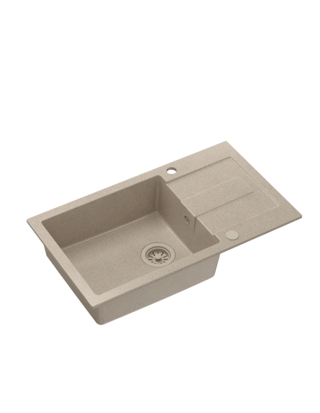 CHRISTIAN 136 XL Steingran beige, with manual siphon and plug (1 bowl 45x38 cm) - 1