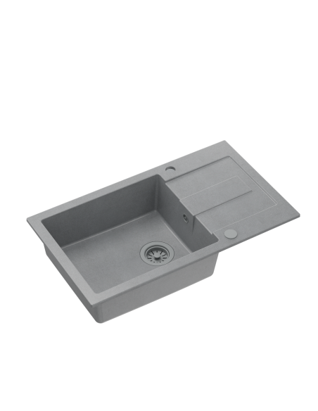 CHRISTIAN 136 XL Steingran grey, with manual siphon and plug (1 bowl 45x38 cm) - 1