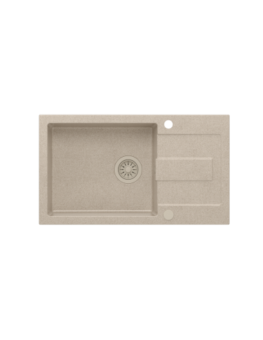 CHRISTIAN 136 XL Steingran beige, with manual siphon and plug (1 bowl 45x38 cm) - 2