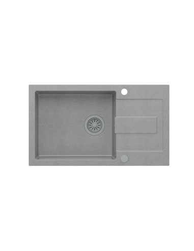 CHRISTIAN 136 XL Steingran grey, with manual siphon and plug (1 bowl 45x38 cm) - 2