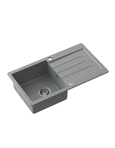 JOHNNY 111 GraniteQ silver stone, with manual siphon and plug - 1