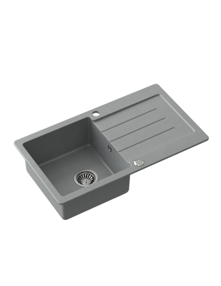 JOHNNY 111 GraniteQ silver stone, with manual siphon and plug - 1 JOHNNY 111 GraniteQ silver stone, with manual siphon and plug - 1