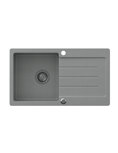 JOHNNY 111 GraniteQ silver stone, with manual siphon and plug - 2