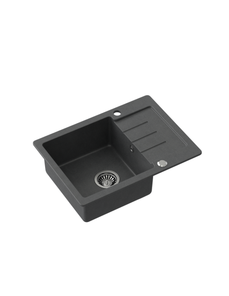 JOHNNY 116 GraniteQ black dotted, with manual siphon and plug - 1