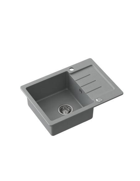 JOHNNY 116 GraniteQ silver stone, with manual siphon and plug - 1