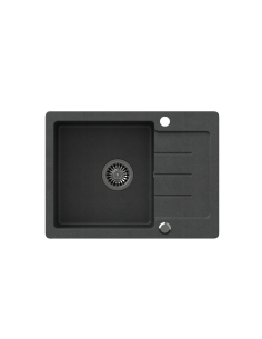 JOHNNY 116 GraniteQ black dotted, with manual siphon and plug - 1 2