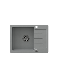 JOHNNY 116 GraniteQ silver stone, with manual siphon and plug - 1 2