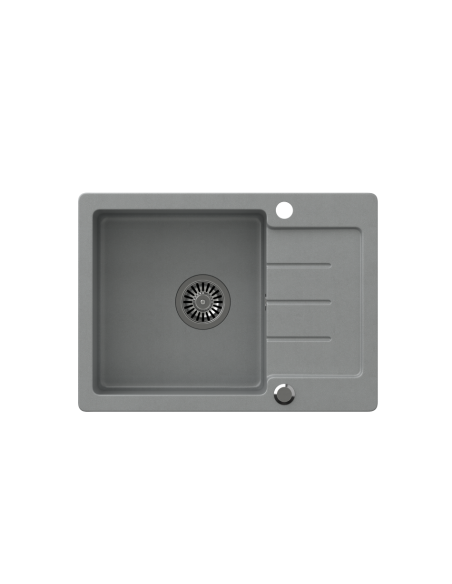 JOHNNY 116 GraniteQ silver stone, with manual siphon and plug - 2