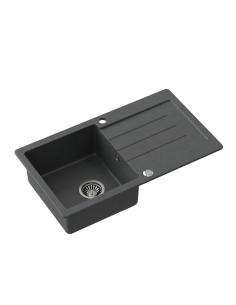 JOHNNY 111 GraniteQ black dotted black, with manual siphon and plug - 1