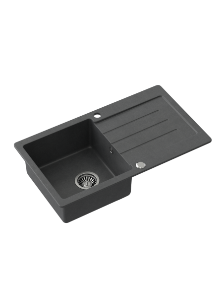 JOHNNY 111 GraniteQ black dotted black, with manual siphon and plug - 1