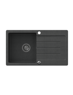 JOHNNY 111 GraniteQ black dotted black, with manual siphon and plug - 1 2