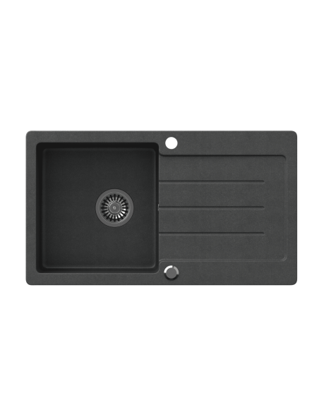 JOHNNY 111 GraniteQ black dotted black, with manual siphon and plug - 2