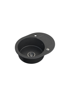 JOHNNY 216 GraniteQ black dotted, with manual siphon and plug - 1